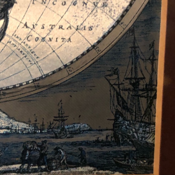 Nova Totivs Terrarvm Orbis Geographica World Map Foil Framed 14.5x12.5" - Picture 6 of 10